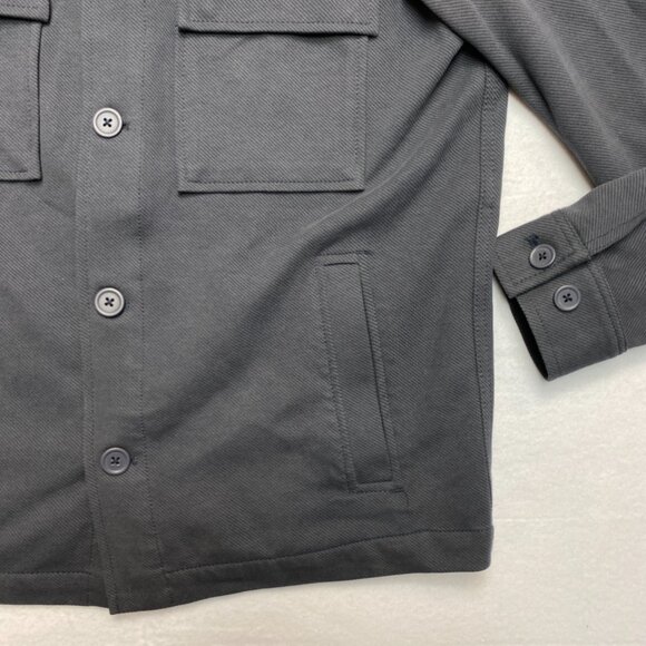 Zara Shacket Men's M Gray Long Sleeve Thick Retro Button Up Shirt Jacket - Picture 5 of 12